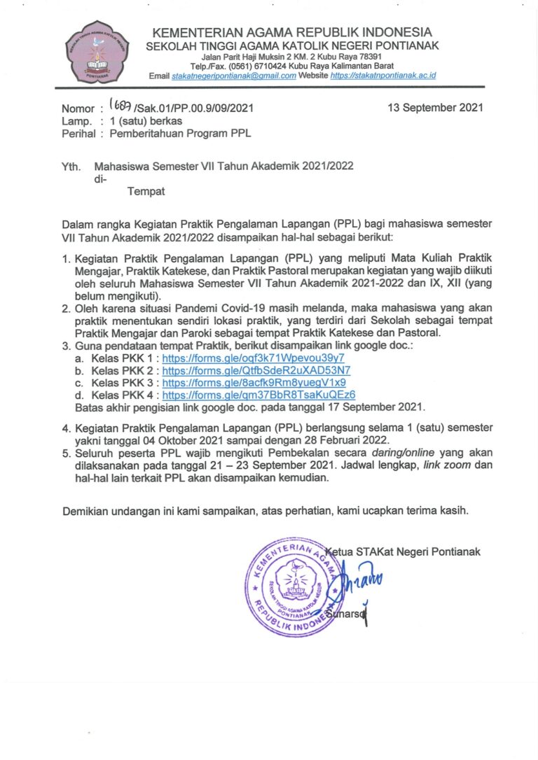 Pemberitahuan Program PPL